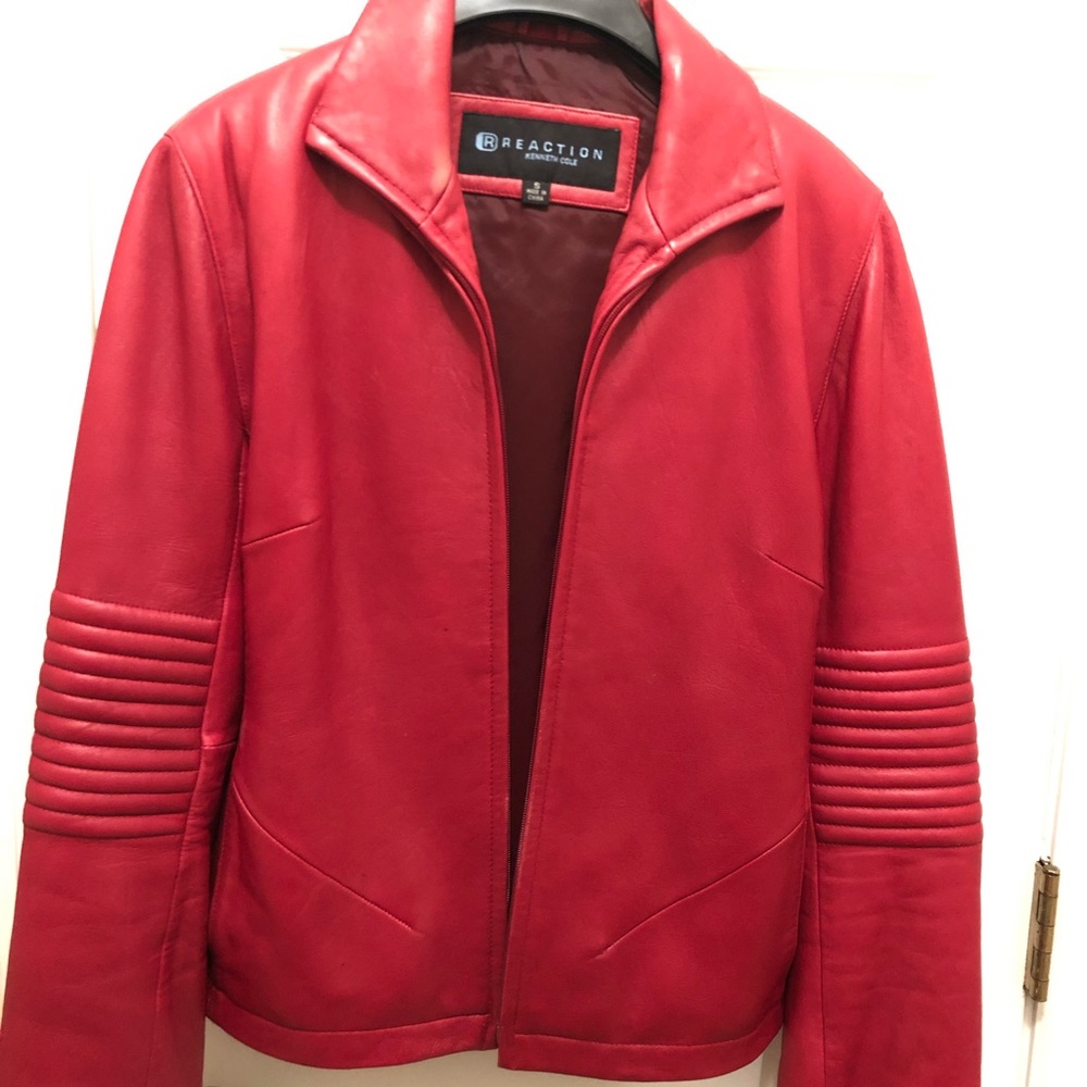 Vintage Red Leather Kenneth Cole Reaction Jacket
